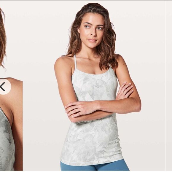 Lululemon Power Pose Tank *Light Support 
Jasmine White Multi / Alpine White - Picture 1 of 9